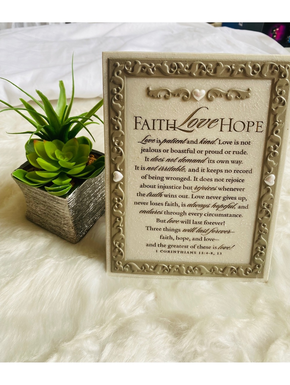 Willow Tree Faith Love Hope Inspirational Frame with Mini-Sc